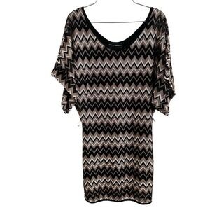 Karina Grimaldi Knit Chevron Dolman Sleeve‎ Mini Dress Small